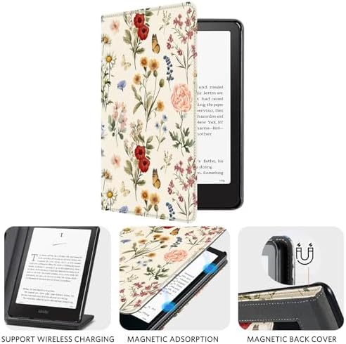 CoBak Case with Stand for Kindle Paperwhite 12th Gen 2024 Released  7  & Kindle Colorsoft Signature Edition   Durable PU Leather Cover with Auto Sleep Wake  Card Slot  Hand Strap Feature  Sage Green