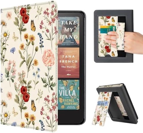 CoBak Case with Stand for Kindle Paperwhite 12th Gen 2024 Released  7  & Kindle Colorsoft Signature Edition   Durable PU Leather Cover with Auto Sleep Wake  Card Slot  Hand Strap Feature  Sage Green