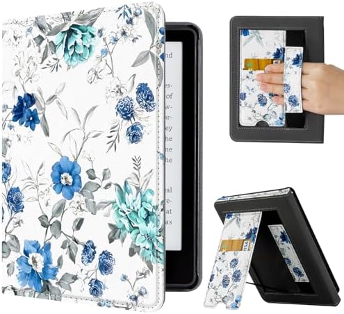 CoBak Case with Stand for Kindle Paperwhite 12th Gen 2024 Released  7  & Kindle Colorsoft Signature Edition   Durable PU Leather Cover with Auto Sleep Wake  Card Slot  Hand Strap Feature  Sage Green