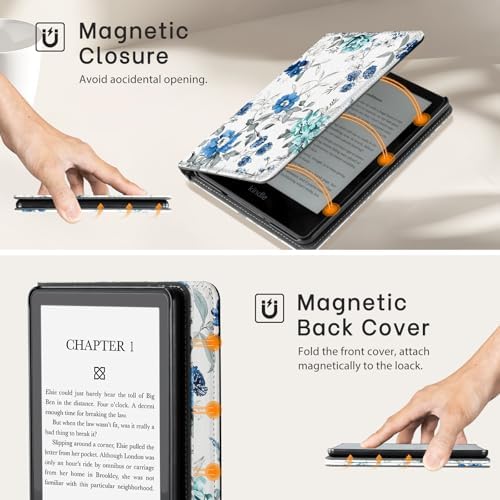 CoBak Case with Stand for Kindle Paperwhite 12th Gen 2024 Released  7  & Kindle Colorsoft Signature Edition   Durable PU Leather Cover with Auto Sleep Wake  Card Slot  Hand Strap Feature  Sage Green