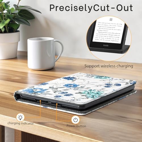 CoBak Case with Stand for Kindle Paperwhite 12th Gen 2024 Released  7  & Kindle Colorsoft Signature Edition   Durable PU Leather Cover with Auto Sleep Wake  Card Slot  Hand Strap Feature  Sage Green