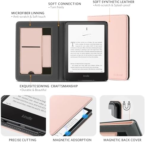 CoBak Case with Stand for Kindle Paperwhite 12th Gen 2024 Released  7  & Kindle Colorsoft Signature Edition   Durable PU Leather Cover with Auto Sleep Wake  Card Slot  Hand Strap Feature  Sage Green