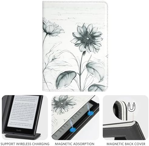 CoBak Case with Stand for Kindle Paperwhite 12th Gen 2024 Released  7  & Kindle Colorsoft Signature Edition   Durable PU Leather Cover with Auto Sleep Wake  Card Slot  Hand Strap Feature  Sage Green