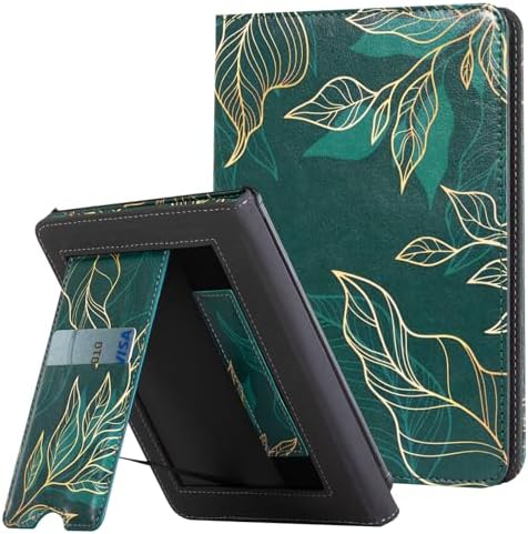 CoBak Case with Stand for Kindle Paperwhite 12th Gen 2024 Released  7  & Kindle Colorsoft Signature Edition   Durable PU Leather Cover with Auto Sleep Wake  Card Slot  Hand Strap Feature  Sage Green
