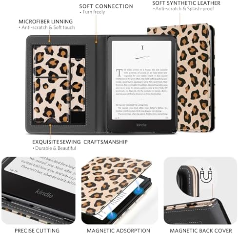 CoBak Case with Stand for Kindle Paperwhite 12th Gen 2024 Released  7  & Kindle Colorsoft Signature Edition   Durable PU Leather Cover with Auto Sleep Wake  Card Slot  Hand Strap Feature  Sage Green