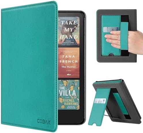 CoBak Case with Stand for Kindle Paperwhite 12th Gen 2024 Released  7  & Kindle Colorsoft Signature Edition   Durable PU Leather Cover with Auto Sleep Wake  Card Slot  Hand Strap Feature  Sage Green