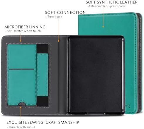 CoBak Case with Stand for Kindle Paperwhite 12th Gen 2024 Released  7  & Kindle Colorsoft Signature Edition   Durable PU Leather Cover with Auto Sleep Wake  Card Slot  Hand Strap Feature  Sage Green