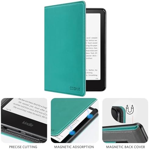 CoBak Case with Stand for Kindle Paperwhite 12th Gen 2024 Released  7  & Kindle Colorsoft Signature Edition   Durable PU Leather Cover with Auto Sleep Wake  Card Slot  Hand Strap Feature  Sage Green