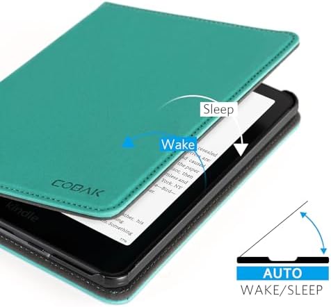 CoBak Case with Stand for Kindle Paperwhite 12th Gen 2024 Released  7  & Kindle Colorsoft Signature Edition   Durable PU Leather Cover with Auto Sleep Wake  Card Slot  Hand Strap Feature  Sage Green