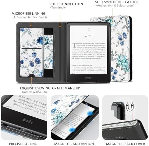 CoBak Case with Stand for Kindle Paperwhite 12th Gen 2024 Released  7  & Kindle Colorsoft Signature Edition   Durable PU Leather Cover with Auto Sleep Wake  Card Slot  Hand Strap Feature  Sage Green