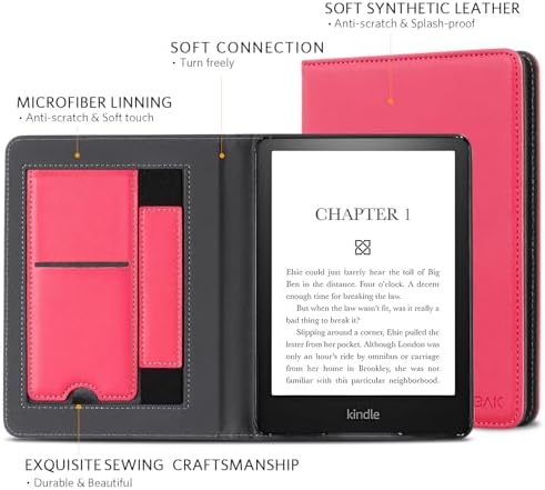 CoBak Case with Stand for Kindle Paperwhite 12th Gen 2024 Released  7  & Kindle Colorsoft Signature Edition   Durable PU Leather Cover with Auto Sleep Wake  Card Slot  Hand Strap Feature  Sage Green