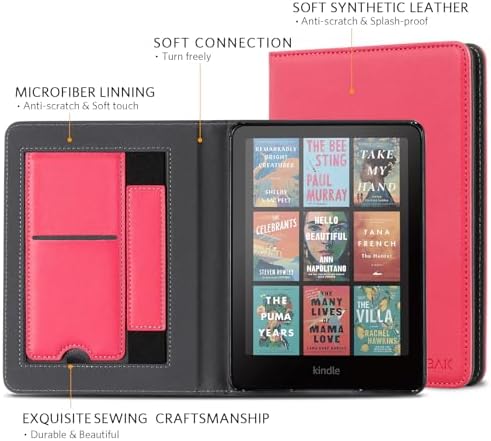 CoBak Case with Stand for Kindle Paperwhite 12th Gen 2024 Released  7  & Kindle Colorsoft Signature Edition   Durable PU Leather Cover with Auto Sleep Wake  Card Slot  Hand Strap Feature  Sage Green