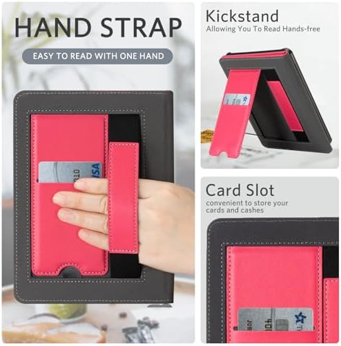 CoBak Case with Stand for Kindle Paperwhite 12th Gen 2024 Released  7  & Kindle Colorsoft Signature Edition   Durable PU Leather Cover with Auto Sleep Wake  Card Slot  Hand Strap Feature  Sage Green