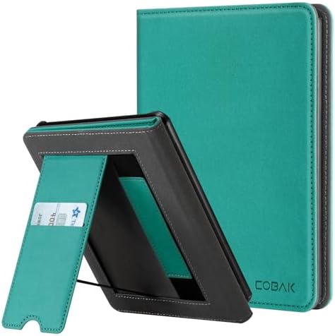 CoBak Case with Stand for Kindle Paperwhite 12th Gen 2024 Released  7  & Kindle Colorsoft Signature Edition   Durable PU Leather Cover with Auto Sleep Wake  Card Slot  Hand Strap Feature  Sage Green
