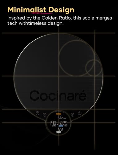 Cocinare Balance Lite Coffee Scale with Timer  3kg/0 1g Precision Digital Scale for Pour Over  Espresso & Drip  3 Brewing Modes  Assist  Weigh  Competition   Adjustable Ratios & Flow Rate  Black