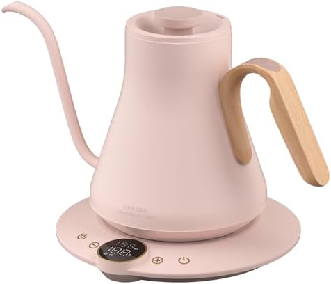 Cocinare Gooseneck Electric Kettle   1 F Precise Temperature Control  1500W Fast Heating  Pour Over Coffee & Tea Kettle with Brew Timer & Keep Warm  Stainless Steel  0 9L  Goya Walnut 