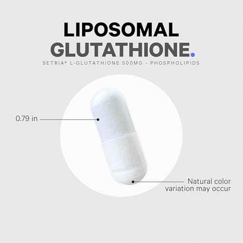 Codeage Suplemento de glutatión liposomal - Piel de glutatión de Setria L puro reducido - Píldoras en polvo de glutatión nanoencapsulado - Fosfolípidos - Complejo antioxidante - Vegano, sin OMG - 60 cápsulas