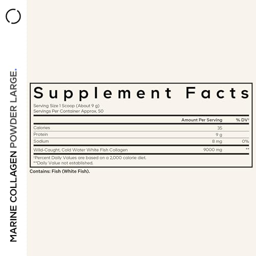Codeage Marine Collagen Powder   Wild Caught Hydrolyzed Fish Collagen Peptides   Type 1 & 3 Collagen Protein Supplement   Amino Acids for Skin  Hair  Nails   Paleo Friendly  Non GMO  15 87 Ounces