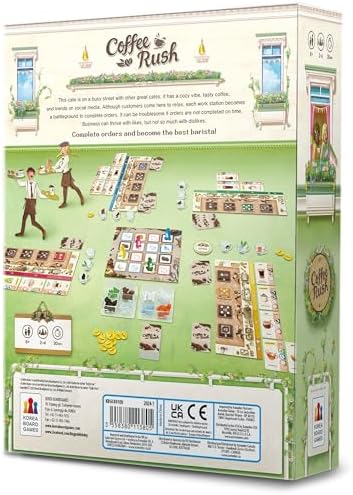 Coffee Rush Board Game   Brew Up Success in a Quick  Addictive  and Fun Coffee Adventure  Strategy Game for Kids & Adults  Ages 8   2 4 Players  30 Minute Playtime
