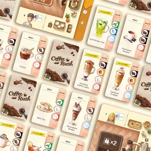 Coffee Rush Board Game   Brew Up Success in a Quick  Addictive  and Fun Coffee Adventure  Strategy Game for Kids & Adults  Ages 8   2 4 Players  30 Minute Playtime