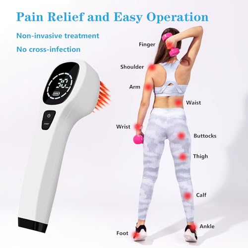 ColdL Red Light Device for Body  Near Infrared Light Wand for Joint Muscle Reliefwith LED Display  12 x 650nm 4 x 808nm 