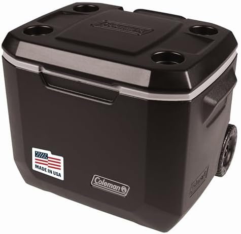 Coleman Xtreme Rolling Cooler with Wheels  Extra Walled Insulation Keeps Ice up to 5 Days  Portable Wheeled Hard Chiller