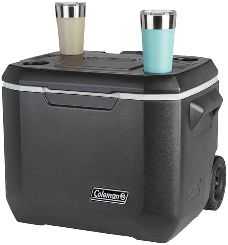 Coleman Xtreme Rolling Cooler with Wheels  Extra Walled Insulation Keeps Ice up to 5 Days  Portable Wheeled Hard Chiller