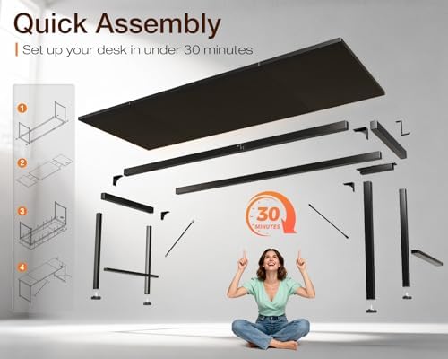 Coleshome 71 Inch Computer Desk with USB Ports  Large Office Desk  Long Study Student Writing Desk  Rustic Brown