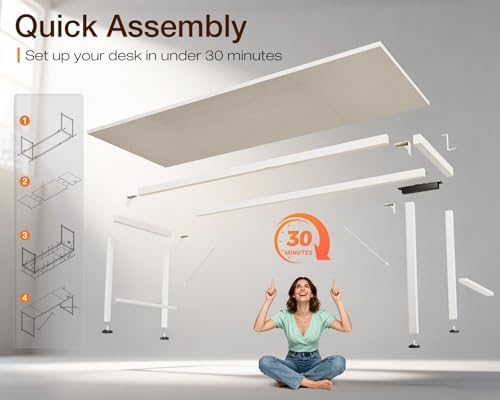 Coleshome 71 Inch Computer Desk with USB Ports  Large Office Desk  Long Study Student Writing Desk  Rustic Brown