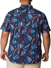 Camisa de manga corta estampada Columbia Rapid Rivers para hombre, talla M, azul/rojo, AM0094 432