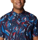 Camisa de manga corta estampada Columbia Rapid Rivers para hombre, talla M, azul/rojo, AM0094 432