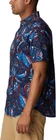 Camisa de manga corta estampada Columbia Rapid Rivers para hombre, talla M, azul/rojo, AM0094 432