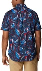 Camisa de manga corta estampada Columbia Rapid Rivers para hombre, talla M, azul/rojo, AM0094 432