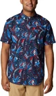 Camisa de manga corta estampada Columbia Rapid Rivers para hombre, talla M, azul/rojo, AM0094 432