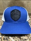 Columbia Mesh Snapback Trucker Hat w/Mountain Patch Blue/White O/S  New w/Tags