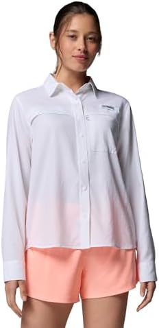 Talla M - Columbia Womens PFG Castback Woven Long Sleeve