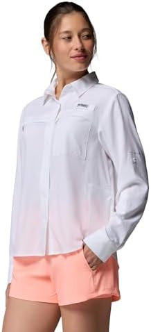 Talla M - Columbia Womens PFG Castback Woven Long Sleeve