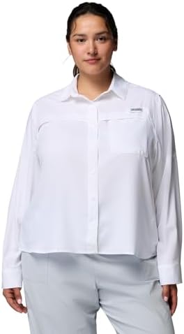 Talla M - Columbia Womens PFG Castback Woven Long Sleeve