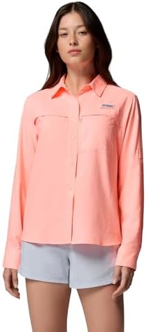 Talla M - Columbia Womens PFG Castback Woven Long Sleeve