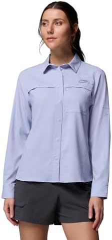 Talla M - Columbia Womens PFG Castback Woven Long Sleeve