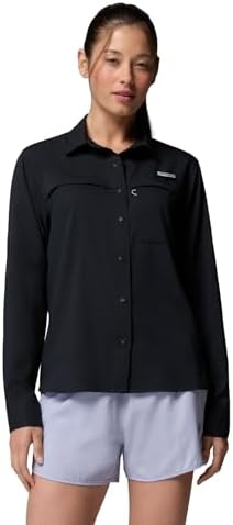 Talla M - Columbia Womens PFG Castback Woven Long Sleeve