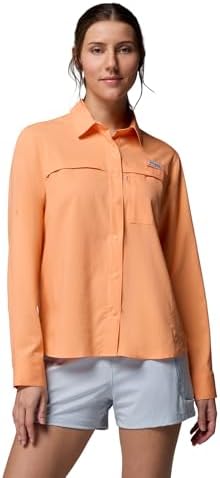 Talla M - Columbia Womens PFG Castback Woven Long Sleeve
