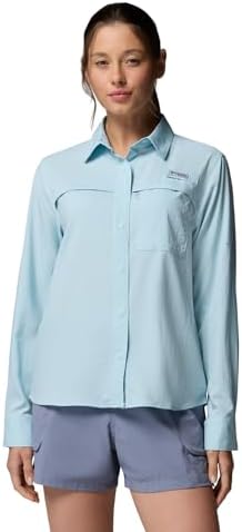 Talla M - Columbia Womens PFG Castback Woven Long Sleeve