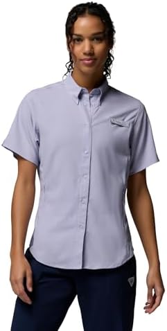 Talla M - Columbia Womens PFG Tamiami II Short Sleeve Fishing Shirt