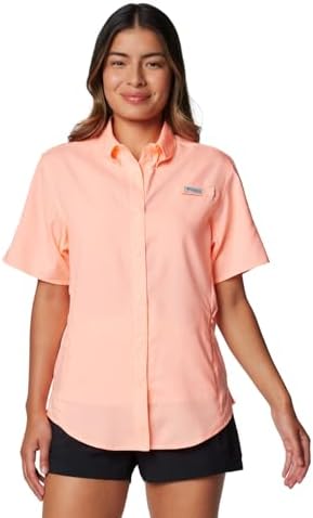 Talla M - Columbia Womens PFG Tamiami II Short Sleeve Fishing Shirt