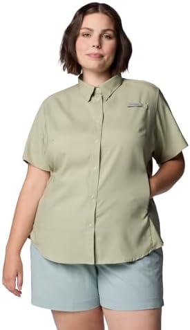 Talla M - Columbia Womens PFG Tamiami II Short Sleeve Fishing Shirt