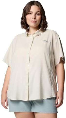 Talla M - Columbia Womens PFG Tamiami II Short Sleeve Fishing Shirt