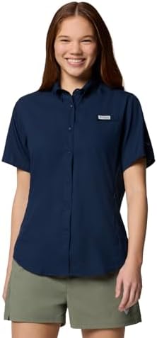 Talla M - Columbia Womens PFG Tamiami II Short Sleeve Fishing Shirt