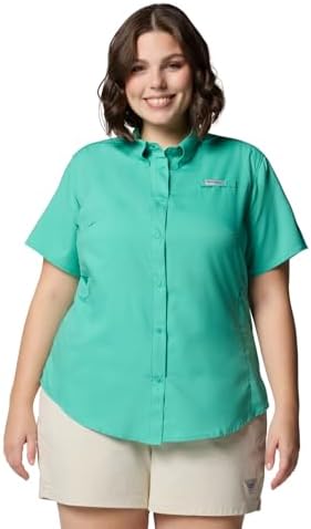 Talla M - Columbia Womens PFG Tamiami II Short Sleeve Fishing Shirt