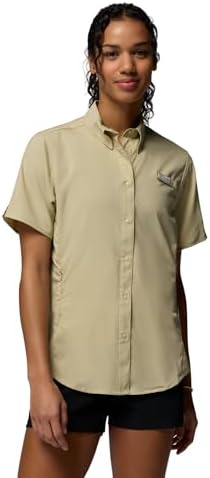 Talla M - Columbia Womens PFG Tamiami II Short Sleeve Fishing Shirt